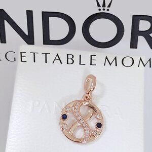Pandora ME Infinity Symbol Medallion Charm Dangle Rose Gold-Plated with box